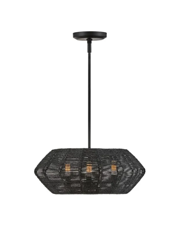 Wysoka jakość Quintiesse Lampa wisząca Luca 3 źródła światła Czarny Elstead Lighting QN-LUCA-P-S-BK-BK