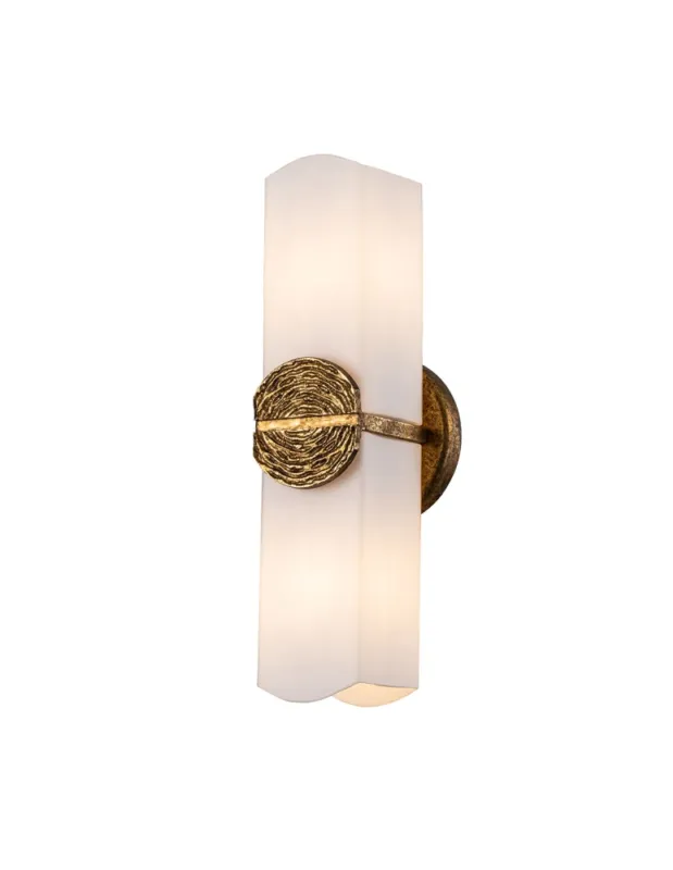 Zniżka Quintiesse Kinkiet Elan 2 źródła światła Płatkowe złoto IP44 Elstead Lighting QN-ELAN-2WB-DG-OPAL