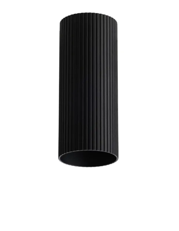 Azzardo LUCAS RIBBED TUBE 30 BK Czarny Mat Klosz Ryflowany Tuba do Skompletowania Lampy AZ6138 Super okazja