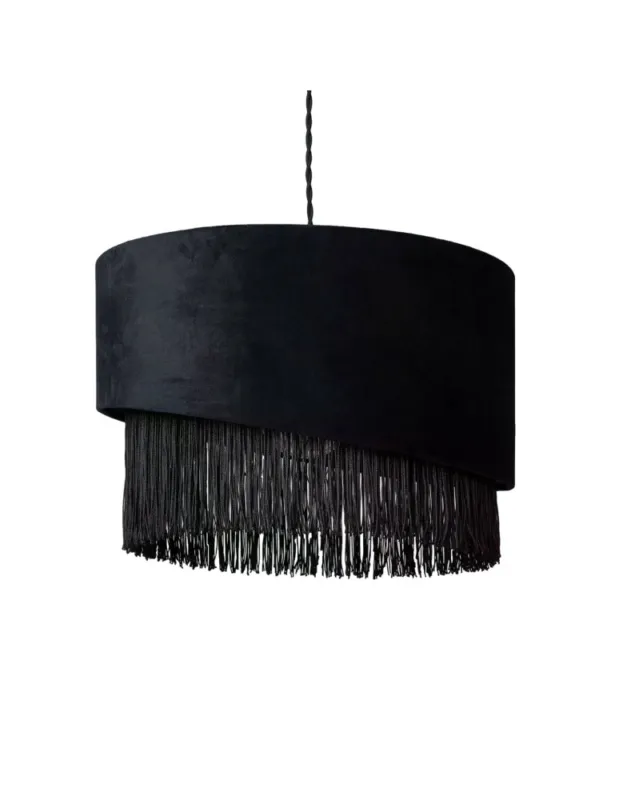 Abruzzo Lampa Wisząca z Czarnego Aksamitu 40cm Fonte E27 ABR-LWAF-E27 Najlepsza cena