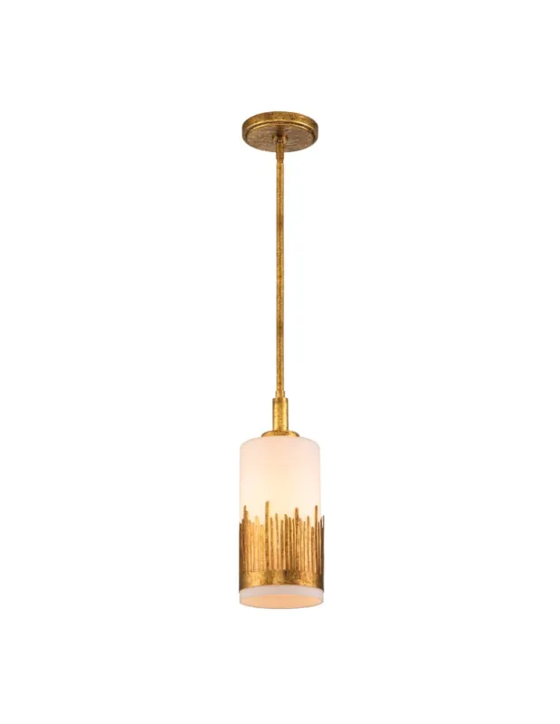 Bezpieczna płatność Quintiesse Lampa wisząca Sawgrass 1 źródło światła Płatkowe złoto Elstead Lighting QN-SAWGRASS-MP-DG-O