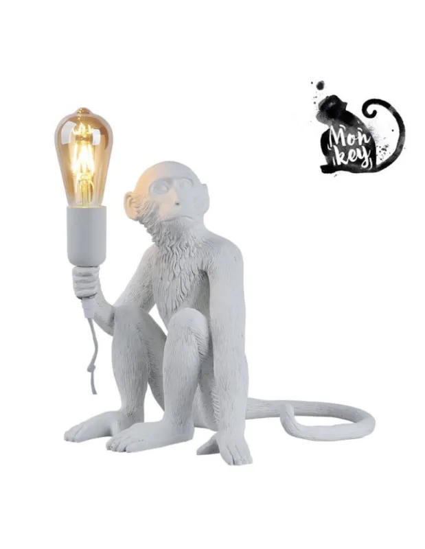 Abruzzo Lampa Stołowa Biała Małpa Cappuccino E27 ABR-KARD4-B Obniżka ceny