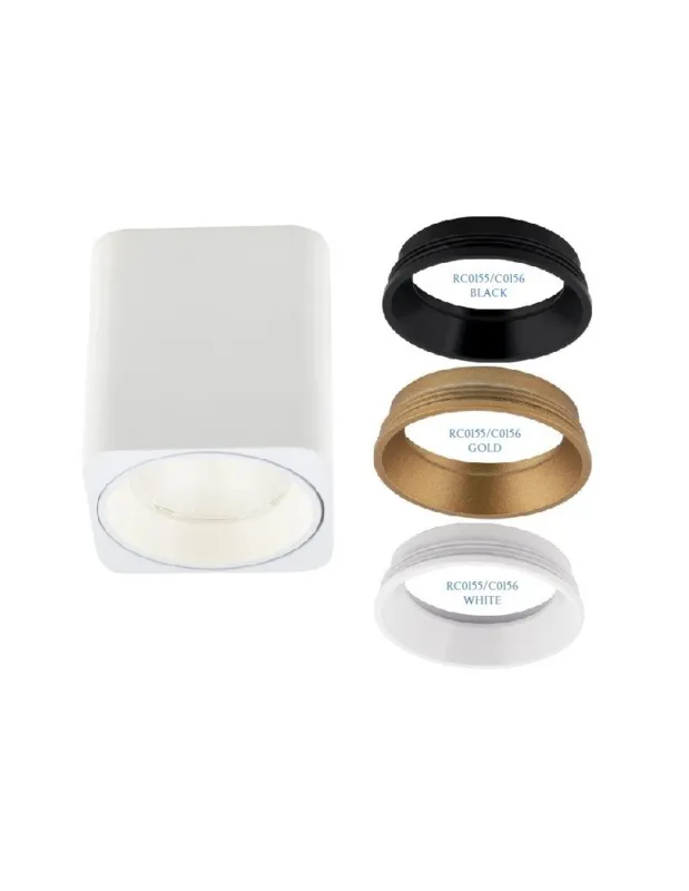 Do wyczerpania zapasów Maxlight Lampa Sufitowa Tub Kwadrat Biały+ Pierścień Ozdobny Biały RC0155/C0156 White C0156