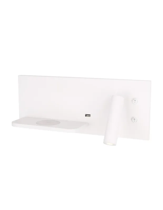 Maxlight Kinkiet Superior z Gniazdem USB i Ładowarką Indukcyjną Biały W0291L Obniżka ceny