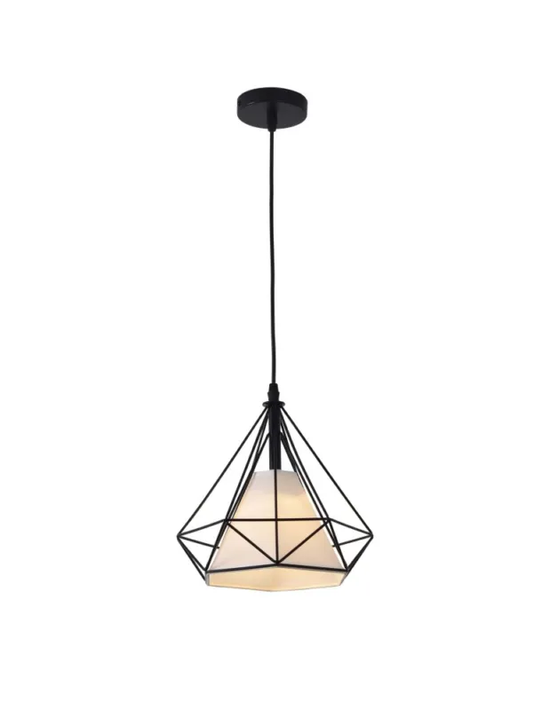 Light Prestige Nola wisząca czarna E27 czarny / biały LP-076/1P BK kolory-swiatla.pl Hit cenowy