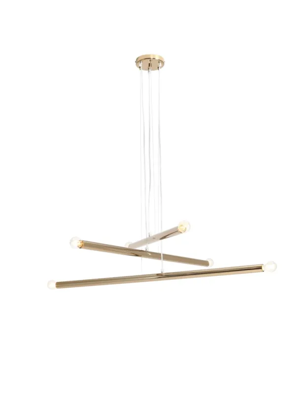 Popularny ALDEX LAMPA WISZĄCA TUBO 6 ZŁOTY, 6 x max 40W (1072K30)