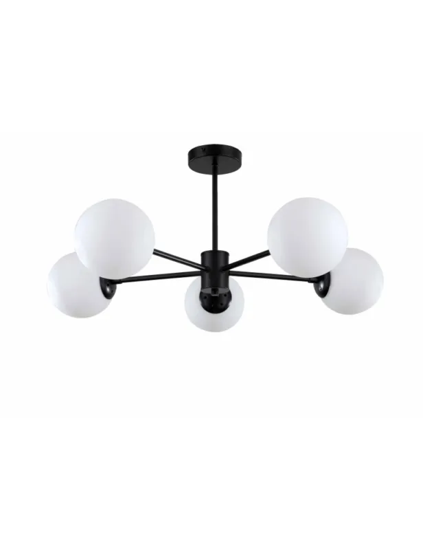 Cena promocyjna Light Prestige Roma Lampa wisząca E14 5x40W czarny/biały LP-1345/5P BK kolory-swiatla.pl