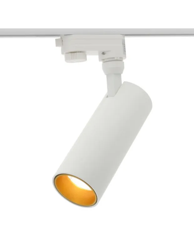 Abigali Oprawa szynowa 3-fazowa CRI90+ 24° 12W WW biały mat + złoty ring Szybka wysyłka
