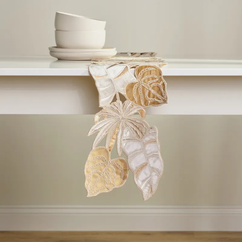 Bieżnik Haftowany Leafa 18x158 cm - Rabat