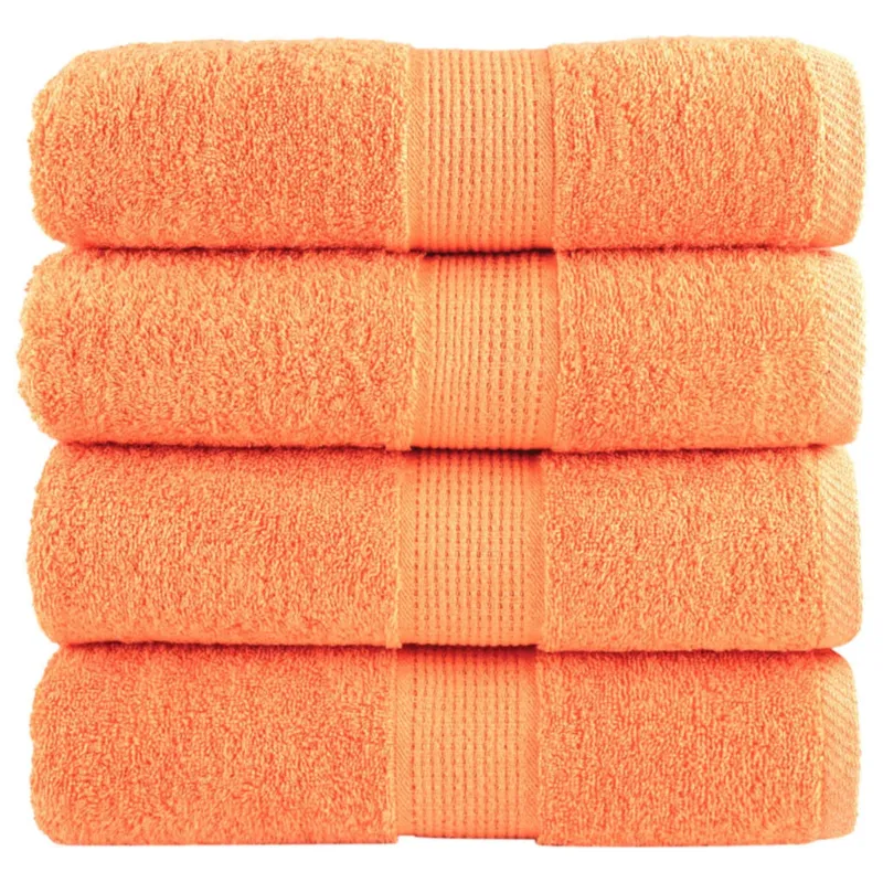 Bestseller vidaXL Ręczniki toaletowe Premium SOLUND 4 szt. Pomarańczowe 30x30 cm 600 gsm -