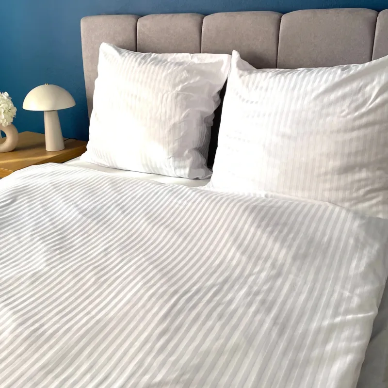 Pościel hotelowa adamaszkowa 200x220 biała hotelowa PREMIUM - Zamów dziś
