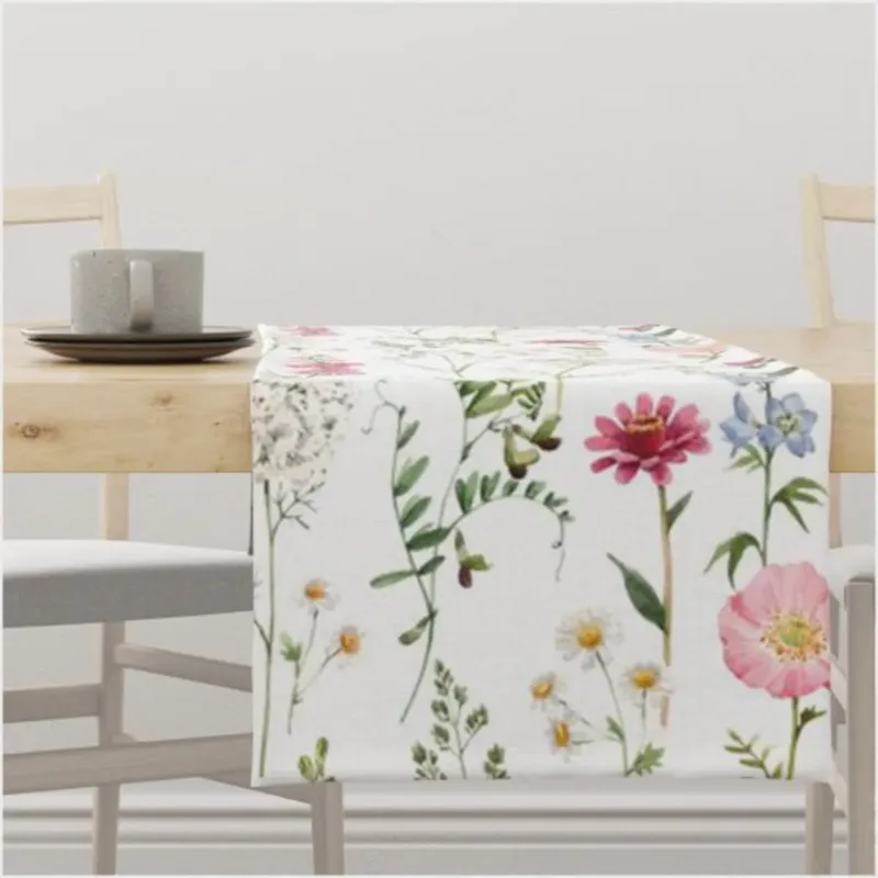 Hit sprzedaży Bieżnik wiosenny SPRING wzór SP17 sielski ogród - 40 x 180 cm -