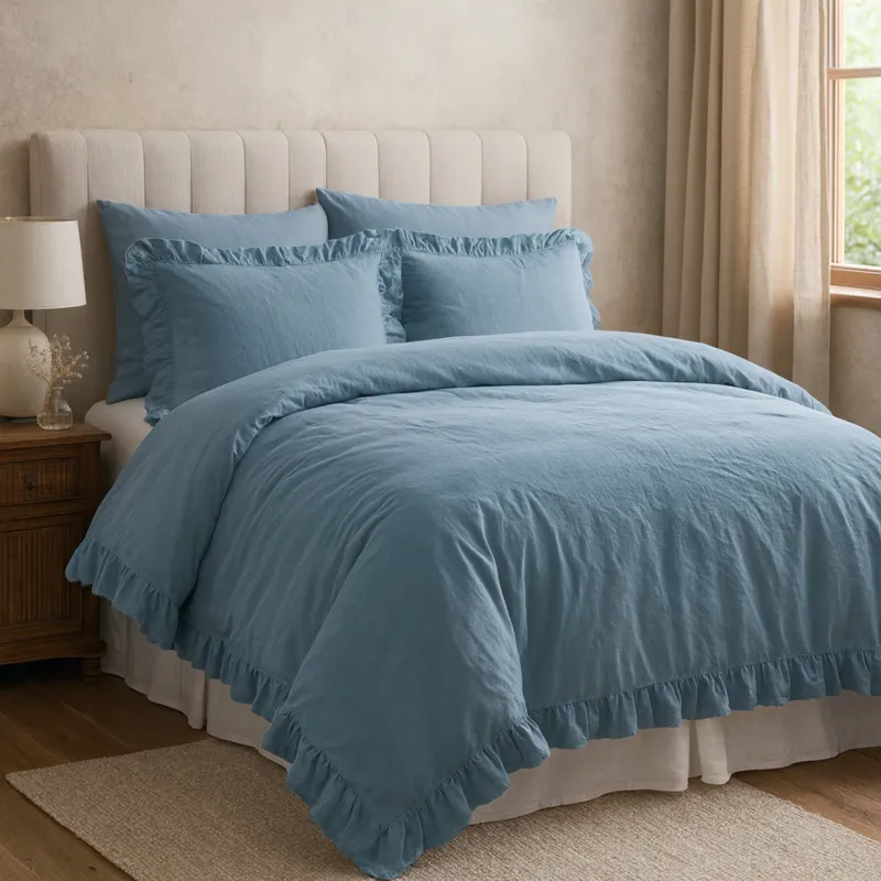 Zamów dziś Pościel bawełniana 220x200 Stonewashed Exclusive, Niebieski -