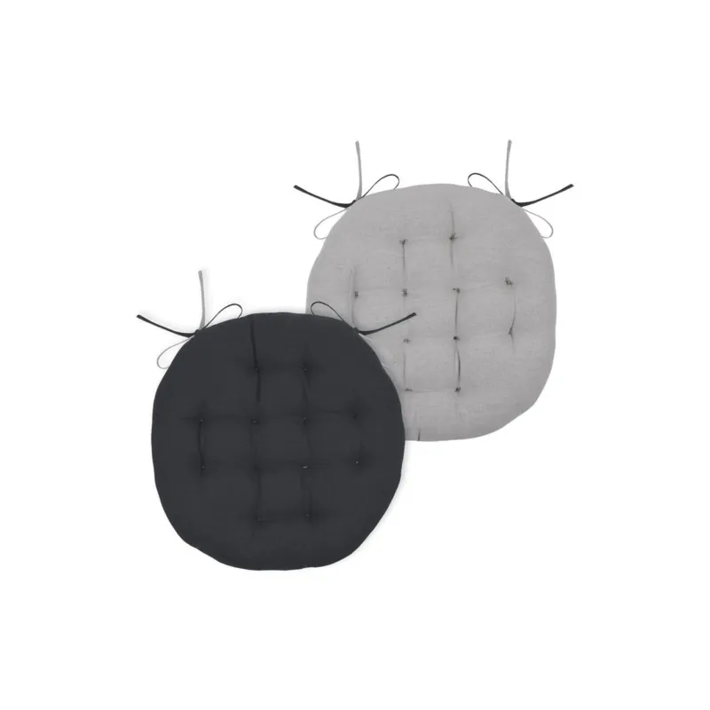 Poduszka na krzesło okrągła DUO, wiązana, 100% bawełny, Ø 38 cm - Okazja