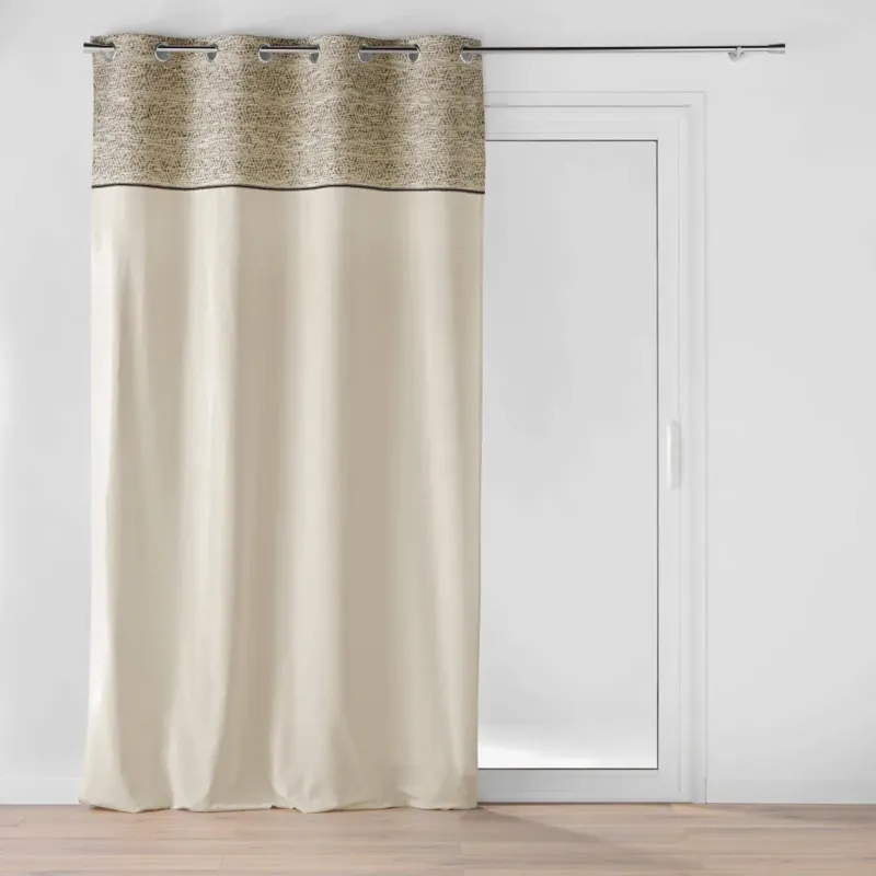 Wysoka jakość Żakardowa zasłona z łączonych materiałów, CAMALIA, 140 x 240 cm -