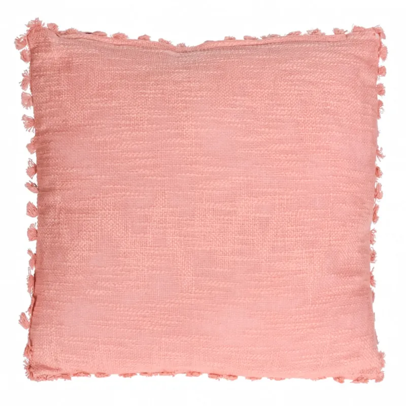 Tani Poduszka Boho Z Frędzlami Dekoracyjna Ozdobna 45x45cm Różowa -
