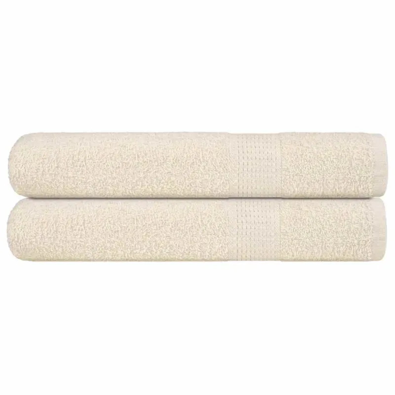 vidaXL Ręczniki do sauny, 2 szt, kremowe, 80x200 cm, bawełna 100% - Ekspresowa dostawa