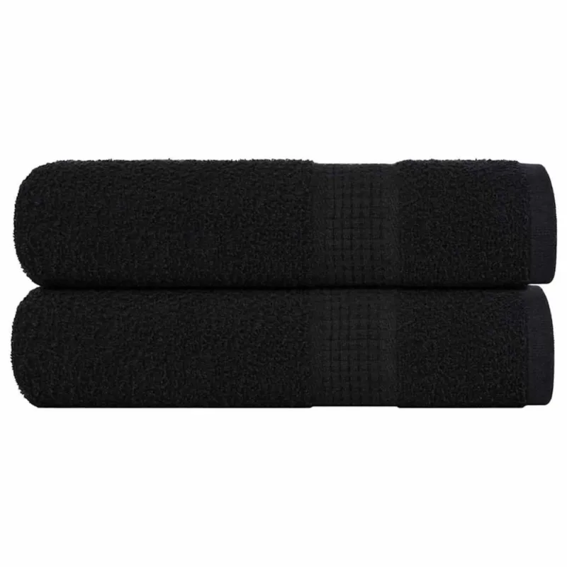 vidaXL Ręczniki kąpielowe, FROGN, 2 szt., czarne, 70x140 cm, 360 g/m² - Ostatnia szansa