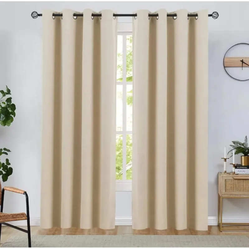 Zasłony gotowe welurowe 140x250 beżowe z przelotkami welwet - 140x250 cm Zamów teraz