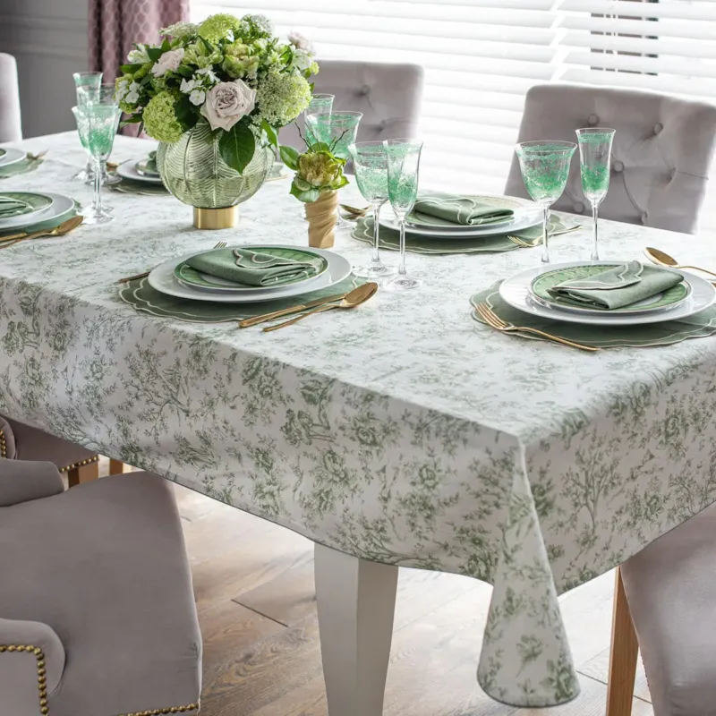 Ekspresowa dostawa Obrus w stylu francuskim Toile de Jouy Green - 140x200 cm