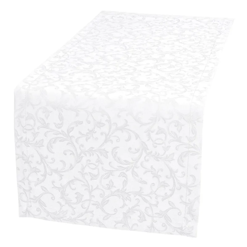 Tylko dziś Bieżnik plamoodporny z mankietem O5 Ares biały - 40x140 cm