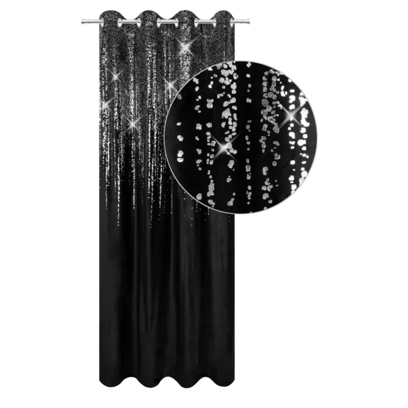 Ostatnia szansa Zasłona welurowa Srebrny Deszcz - 140x270 cm