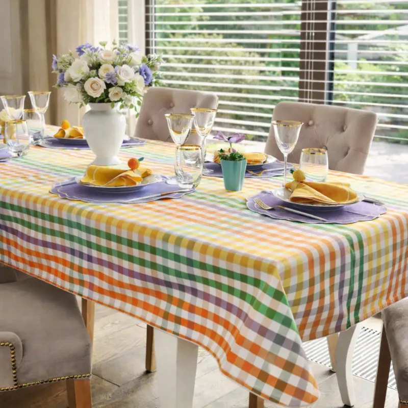 Rabat Obrus w drobną kratę Rainbow Gingham - 140x200 cm