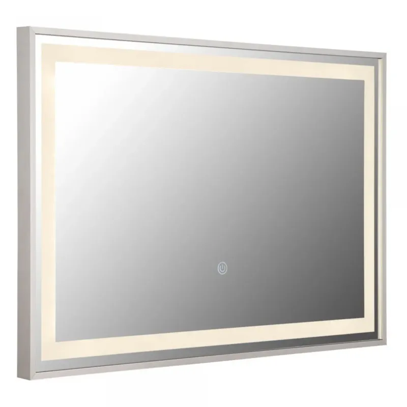 Nowy Lustro LED Globo RIVAS 60x40 cm z dotykowym włącznikiem i ściemniaczem, 10W, 2700-6500K, srebrne -