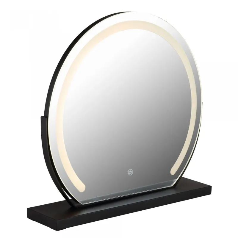 Lustro LED Globo RIVAS 84038 10W czarne z dotykowym ściemniaczem, 3 barwy światła, funkcja pamięci - Najlepsza cena