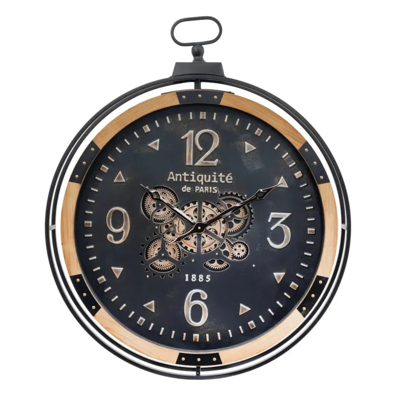 Zegar wiszący metal, drewno Amri 70 cm - Popularny