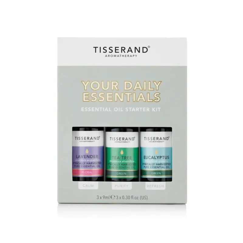 Hit sprzedaży Tisserand Aromatherapy Your Daily Essentials Kit zestaw olejków eterycznych 100% (3 x 9 ml) 6510 -