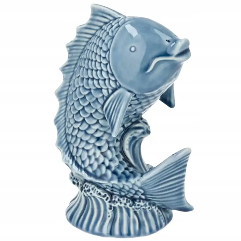 Oferta limitowana FIGURKA RYBA MARYNISTYKA RAFA KORALOWA CERAMICZNA NIEBIESKA OZDOBA BIAŁA -