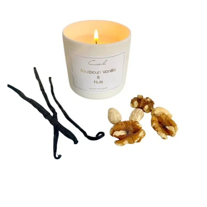 Bourbon Vanilla & Nuts- 135 gram ekologiczna naturalna świeca sojowa naturalna - Ostatnia szansa