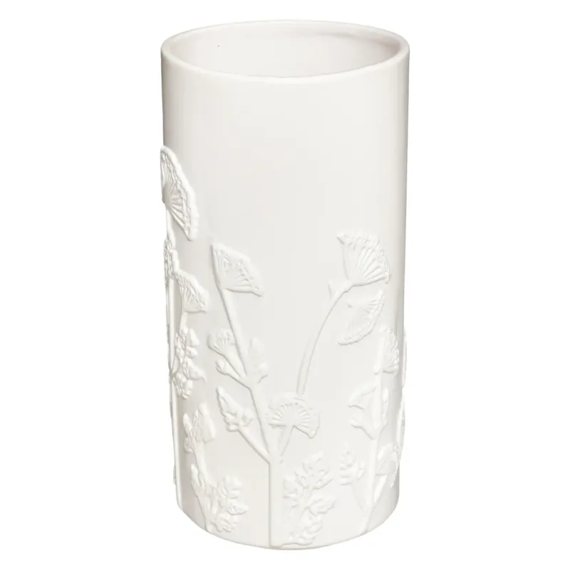 Do wyczerpania zapasów Ceramiczny wazon FLOWER, Ø 12 x 25 cm, biały -