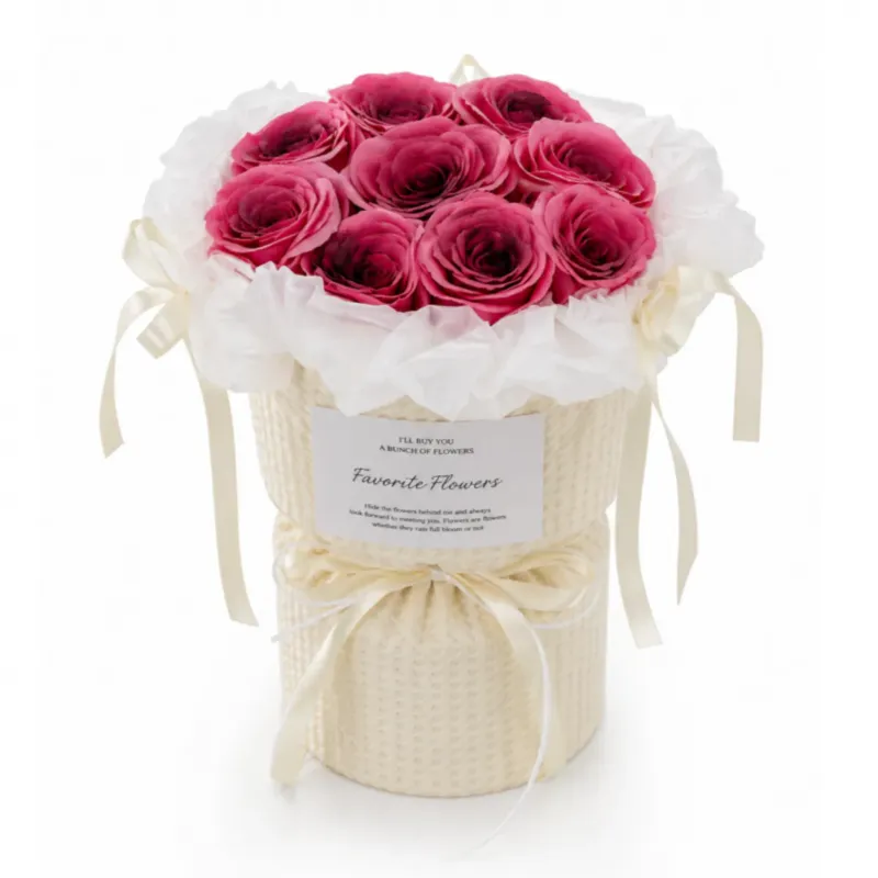 Super okazja Flower box, bukiet zapachowych kwiatów mydlanych w pudełku, LED 9szt. BUK33B -