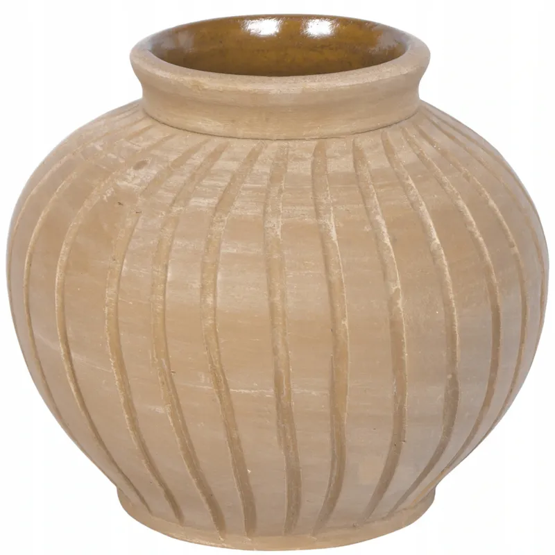 Hit cenowy WAZON GLINIANY 18cm terakota na kwiaty bukiet boho dekoracyjny do domu -