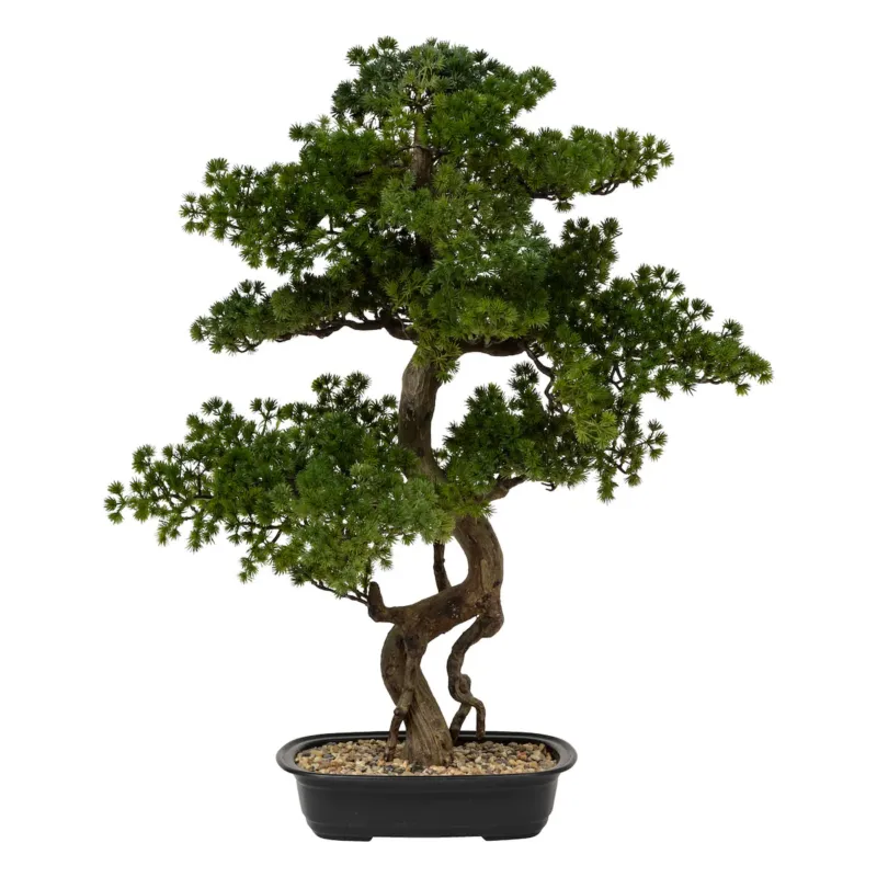 Bezpieczna płatność Sztuczne drzewko Bonsai POLIN, czarna ceramiczna donica, 72 x 36 x 86 cm -