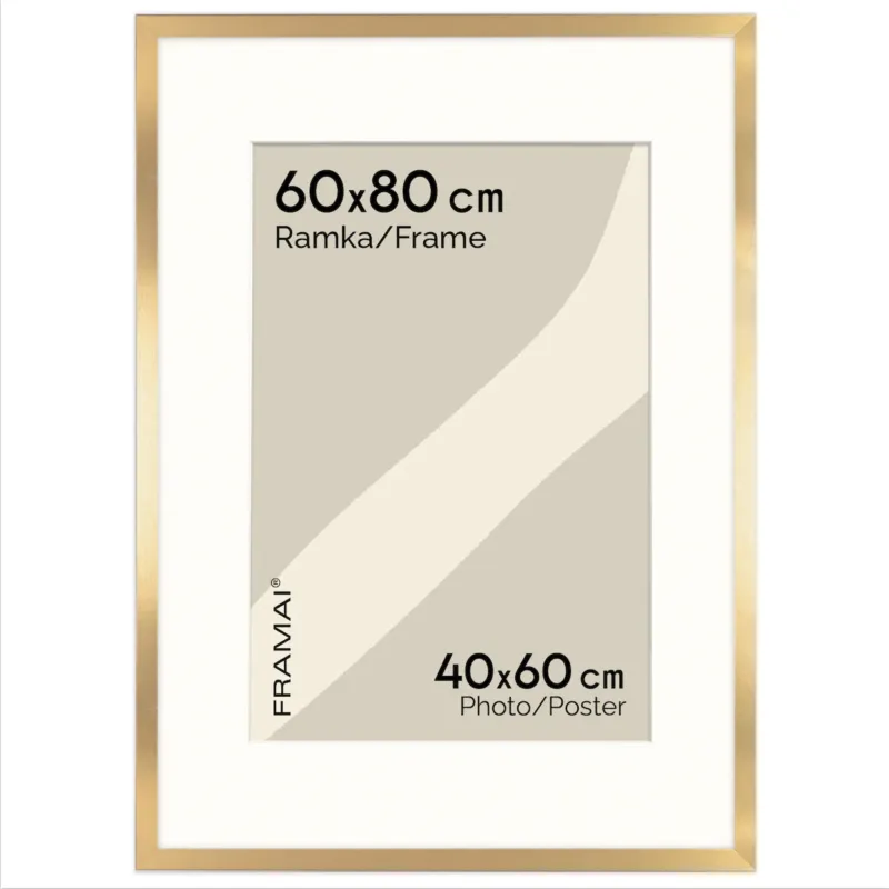 Kup online Złota ramka na zdjęcia HEN PASS Z 60x80 cm z passe partout (50x70 cm) -