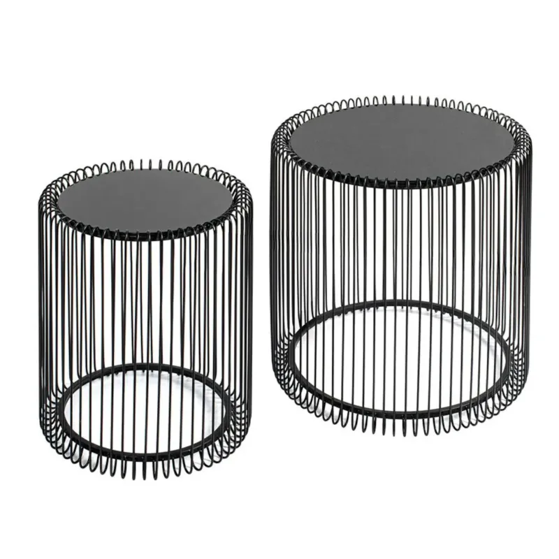 Szybka wysyłka KARE zestaw stolików kawowych WIRE 44 cm czarny -