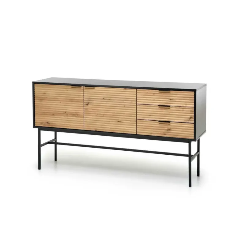 KOMODY Nihala 160/40/86 cm DĄB ARTISIAN styl loftowy MDF - Kup teraz