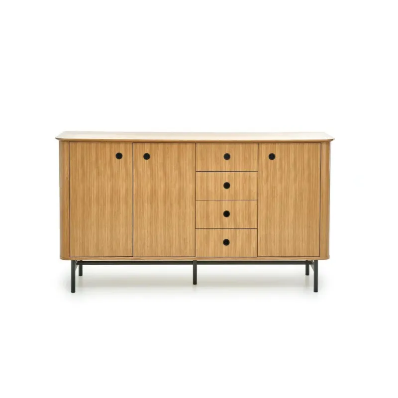 KOMODA Zefir 167/44/93 cm DĄB NATURALNY z MDF stalowe nóżki - Do wyczerpania zapasów