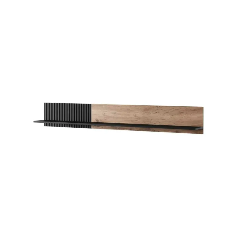 PÓŁKA Adre 180 cm dąb wotan/czarny Z MDF-u i płyty meblowej - Do wyczerpania zapasów