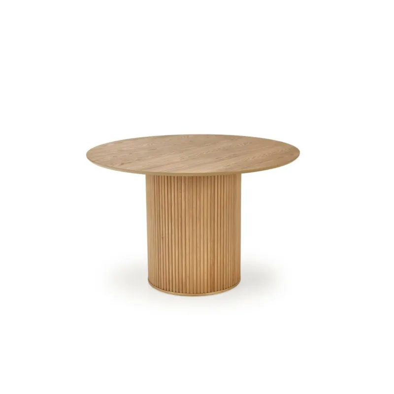 Hit sprzedaży STÓŁ OKRĄGŁY Delar dąb naturalny 120 cm DREWNIANY STELAŻ mdf -