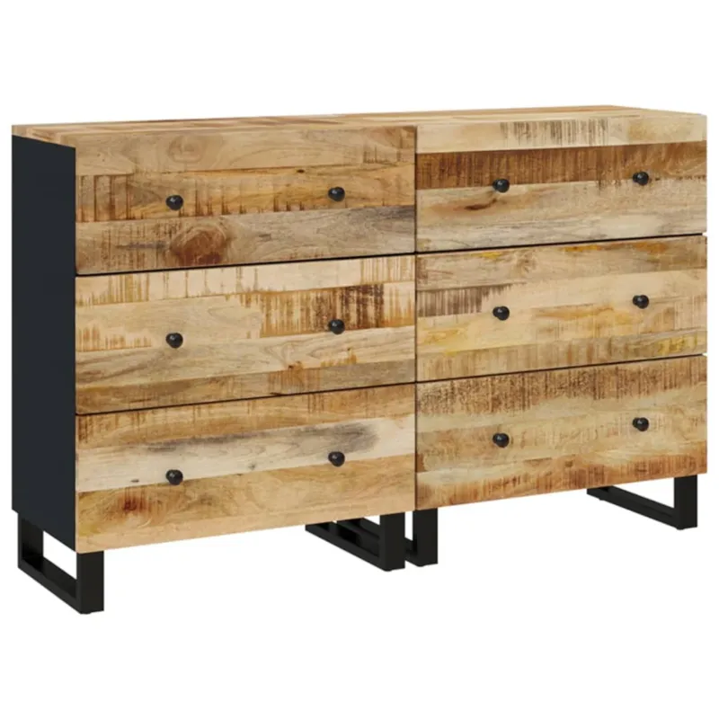 vidaXL Szafki, 2 szt., 60x33x75 cm, surowe drewno mango - Oferta czasowa