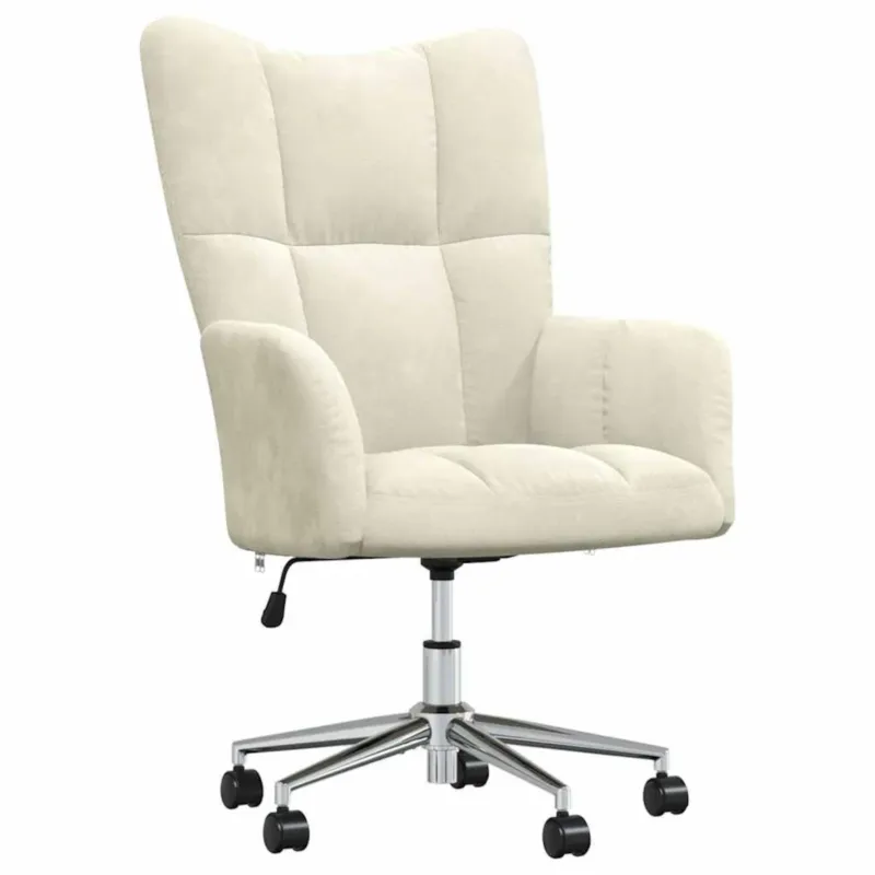 vidaXL Fotel, kremowy, obity aksamitem - Oferta czasowa