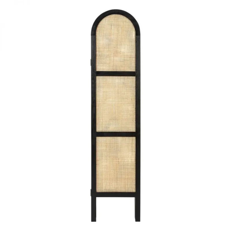 Wysoka jakość Parawan z plecionką SCREEN czarny 169,5x120 cm -