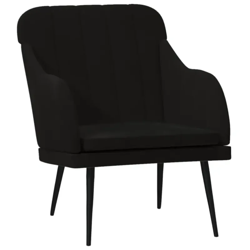 Tani vidaXL Fotel, czarny, 63x76x80 cm, obity aksamitem -