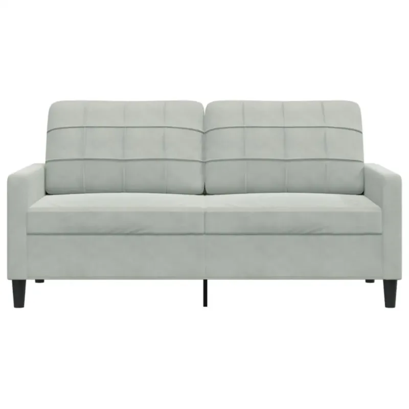 vidaXL Sofa 2-osobowa, jasnoszara, 140 cm, tapicerowana aksamitem - Nowość