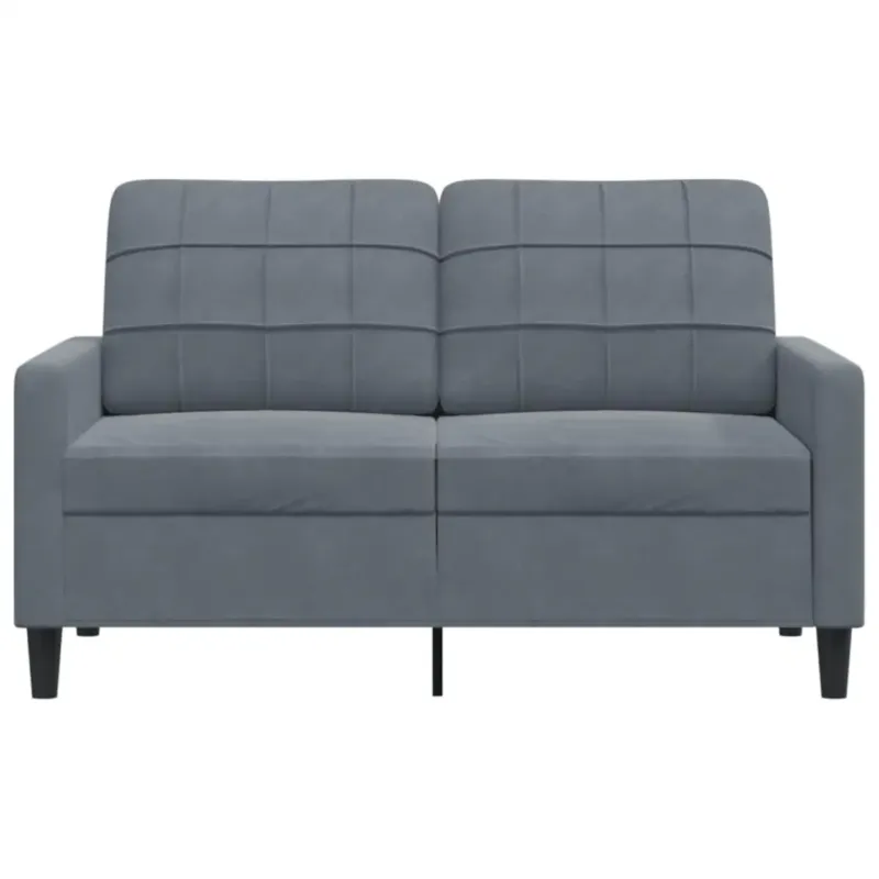 vidaXL Sofa 2-osobowa, ciemnoszary, 120 cm, tapicerowana aksamitem - Szybka dostawa