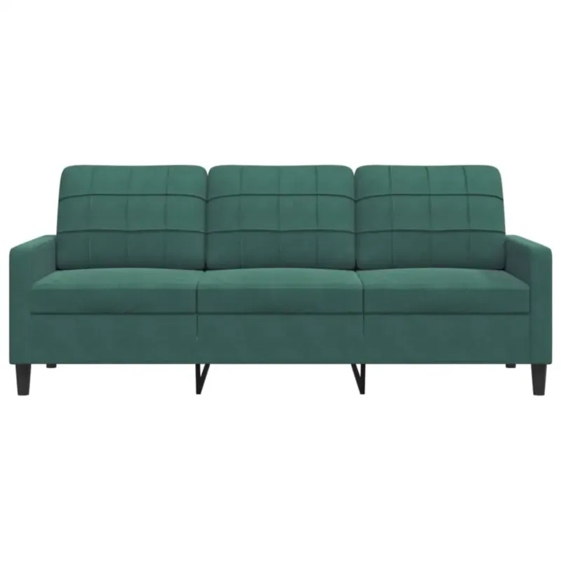Niska cena vidaXL Sofa 3-osobowa, ciemnozielony, 180 cm, obita aksamitem -